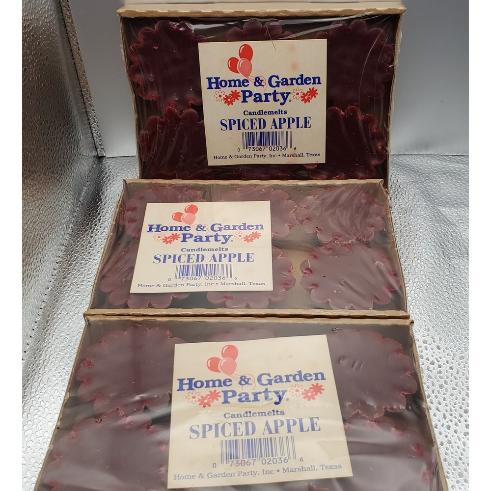 3 Boxes Home & Garden Party Spiced Apple Candlemelts Rare Wax Melts Tarts Red